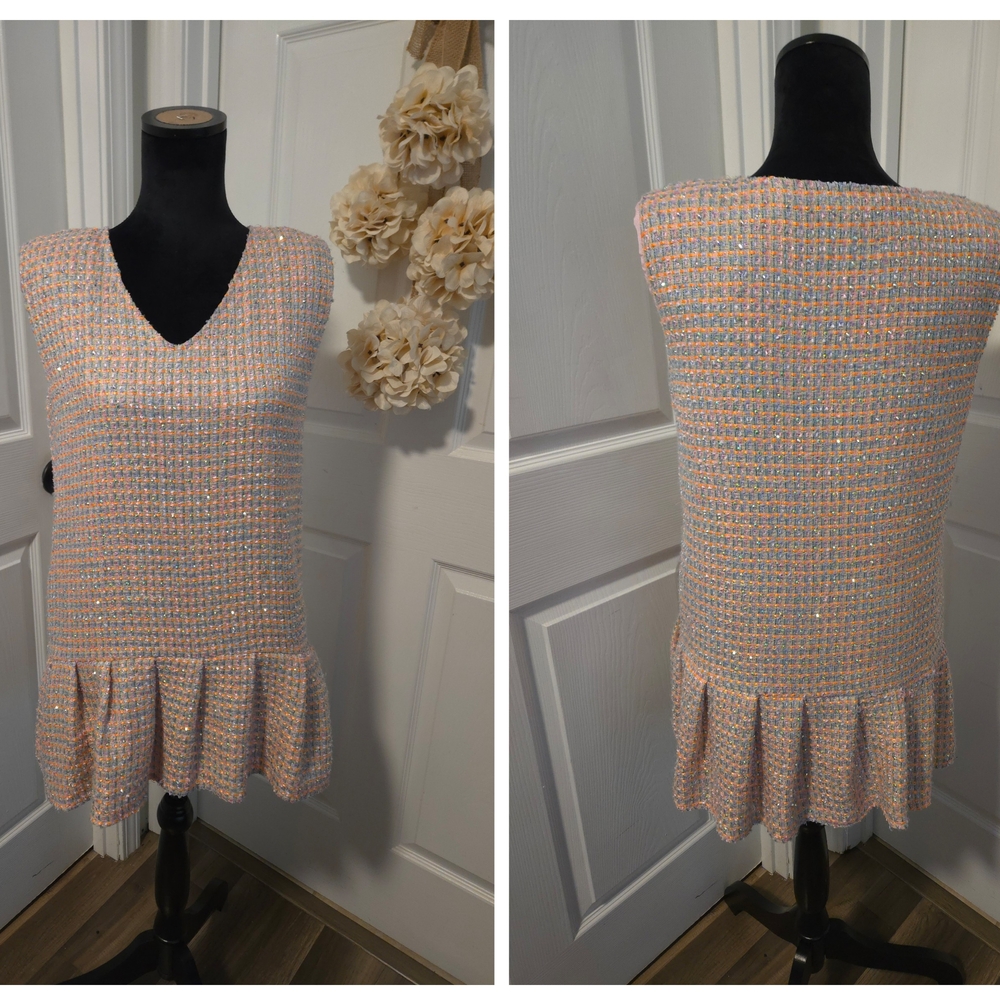 XS QOS Rhinestone Tweed Dress